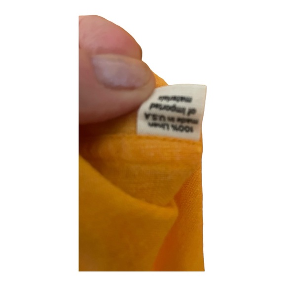 South Street Linen Sherbet Orange Button Down Shirt Blouse Top Medium/SSL Size 2 - Picture 6 of 7